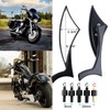 Black 8mm/10mm Motorcycle Spear Blade Rear View Side Mirrors for