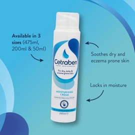 Cetraben Body Cream Moisturiser, For Dry Sensitive and Eczema Prone Skin, Dermatological Body Moisturiser, Daily Whole Body Application, 1 x 50ml