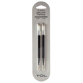 TUL® Gel Pen Refills, Medium Point, 0.7 mm, Black Ink, Pack Of 2 Refills