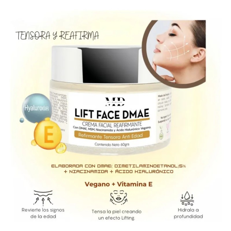 Lift Face Dmae Suero Y Crema Facial Reafirmante, Tensor Inmediato,