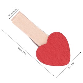 Hztyyier 50 Pinzas de Madera con Corazón Rojo, Mini Pinzas de Madera para Ropa, Manualidades, Fotos