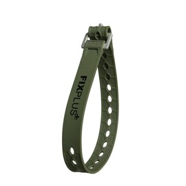 The Fixplus Strap – Tension Strap for Securing, Fastening, Bundling and Lashing, Made of Special Plastic with Aluminium Buckle from Aircraft Construction, 46 cm in Olive Green
