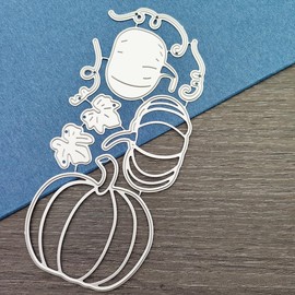 Pumpkin Cutting Dies,Metal Cutting Dies for Card Making Hello Happy Fall Words Die Cuts DIY Scrapbooking for Autumn Thanksgiving Photo Album Card Decoration Crafts Making Supplies (Pumpkins Leaves)