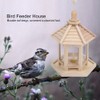 Outdoor Durable Wooden Plastic Hanging Transparent Bird Feeder House Food