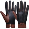 GSG SINCE 1998 Mens Genuine Leather Gloves Cashmere Lined Touchscreen