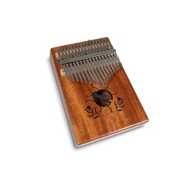 GEWA Kalimba Thumb Piano Mahogany, Beetle Design, 17 Steel Tongues, Tunable, Includes Bag, Tuning Hammer, Instructions