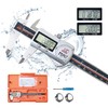 Digital Caliper Measuring Tool, IP67 Coolant/Water/Dust Proof 0-6"/0.0005" Stainless Steel