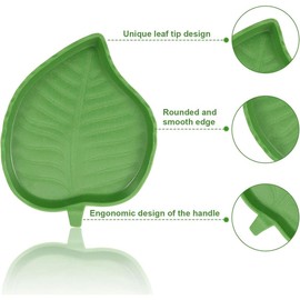 JEYORZY Pack of 3 Leaf Reptiles Food Water Bowl, Reptile Turtle Feeding Bowl, Flat Drinking Bowl, Water Bowl, Footprint Reptiles Water Bowl, Feeding Bowl for Reptiles, Turtle