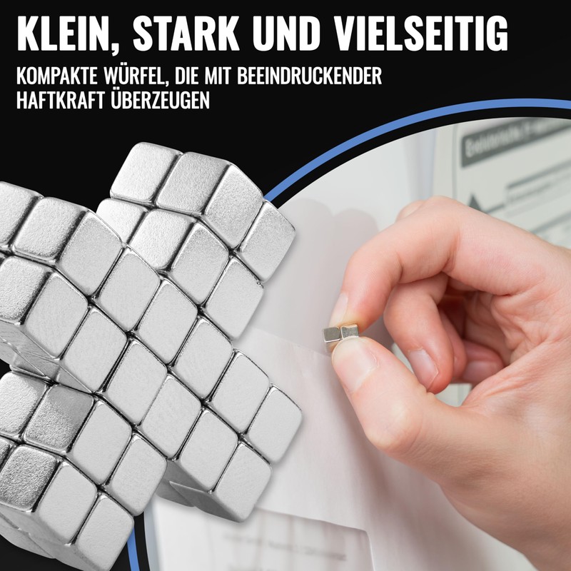 Poppstar 68 Mini Cube Magnets, Strong (5 x 5 x