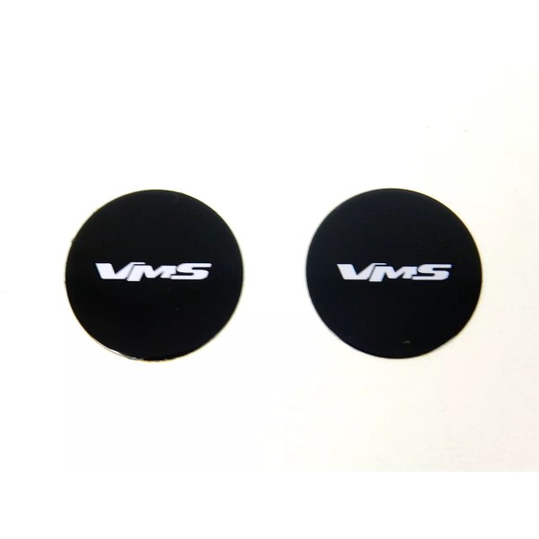 Unbranded 2 ROUND VMS RACING BLACK ALUMINUM EMBLEMS BADGES RARE