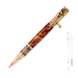 Penn State Industries PKCP8AEAB Patriotic Etched Bald Eagle Insignia Bolt Action Pen Woodturning Kit (1pack in Antique Brass)
