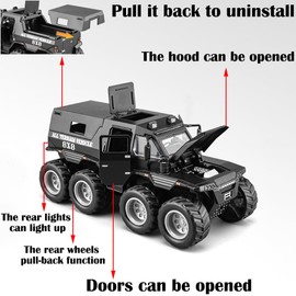 Therina Toy Pickup Truck Model 1/24 Black Alloy Collectibles Die-cast Vehicles with Sound and Light