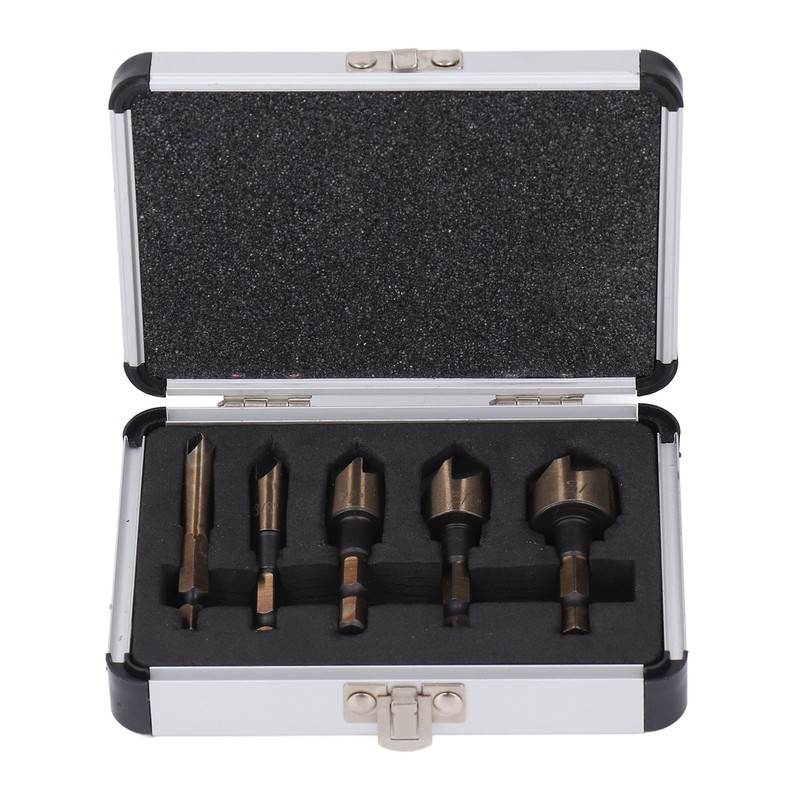 5 Pcs Countersink Drill Bit 1/4in 3/8in 1/2in 5/8in 3/4in