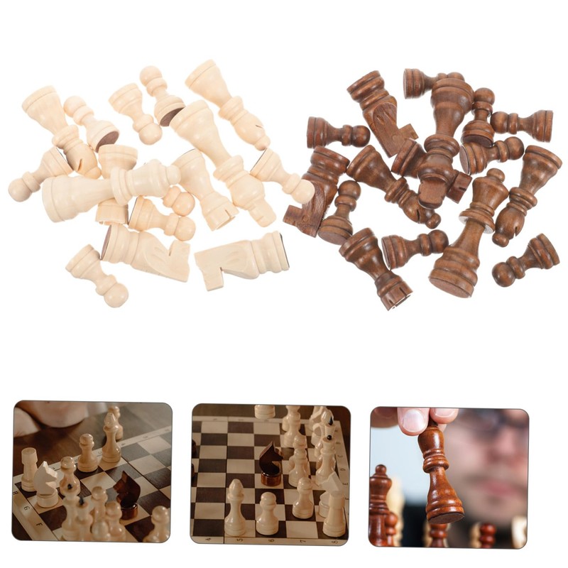 COHEALI Set Wooden Chess Pieces International Chess Pieces Set 3