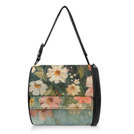 Hudotybom Hanging Toilet Paper Holder Fancy Floral Camping Paper Towel Holder Portable Car Roll Paper Storage Bag with Adjustable Strap Suitable for Bathroom, Tent, Car, Kitchen