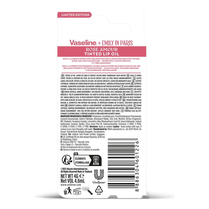 Vaseline - Lip Oil Emily In Paris 3.5g Rose Amour