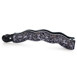 JewelVOX Hair Accessories, Glitter Wave, Banana Clip, BY-B7, Navy