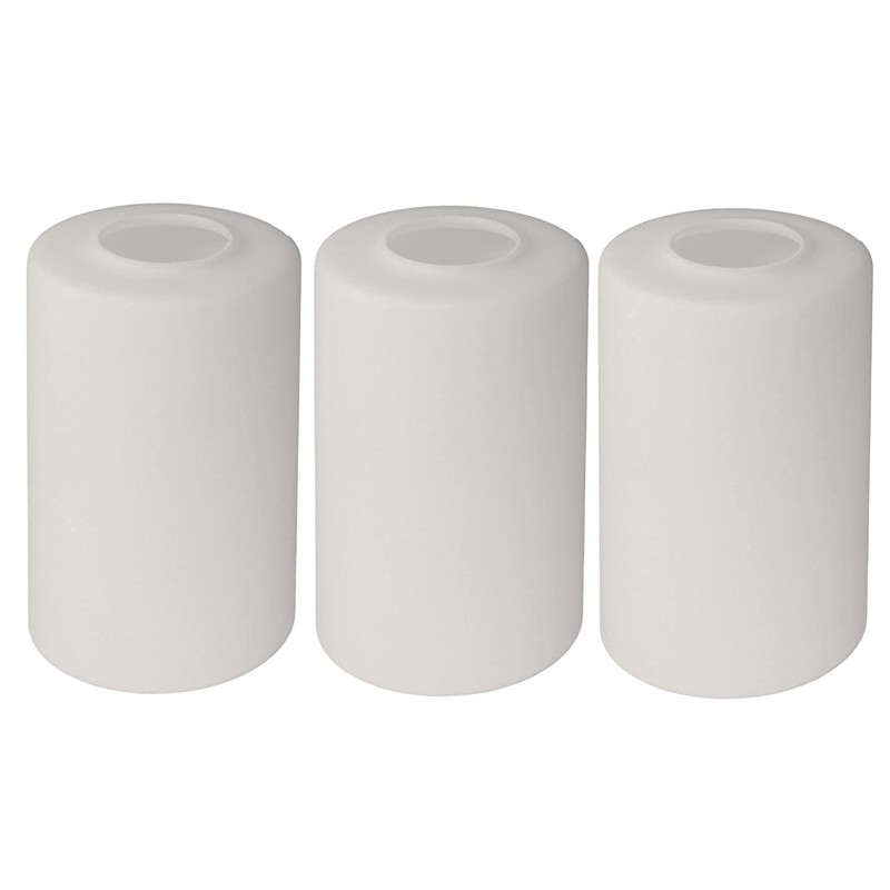Anmire 3 Pack Opal White Frosted Glass Shade, Cylinder Light