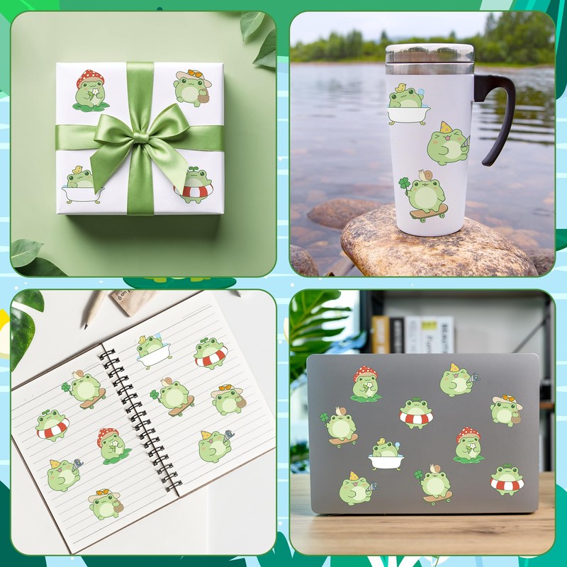 FSzhenloujia 300Pcs Cute Frog Make A Face Stickers Scene Roll
