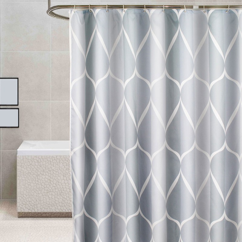 Waterproof Fabric Shower Curtain Liner Rust Resistant Grommets Machine Washable