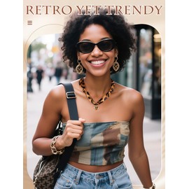 ANPHSIN Stylish Bandana Necklace with Charm for Women - 2025 Fashion Trend Scarf Necklace for Teen Girls Gift, Leopard & Heart Pendant