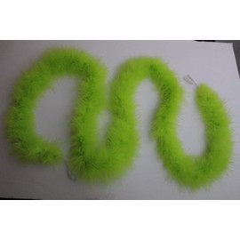 11 Over Colors 22 Gram Marabou Feather Boa, 2 Yard Long (72") Dancing Wedding Crafting Party Dress Up Over (Lime Green)
