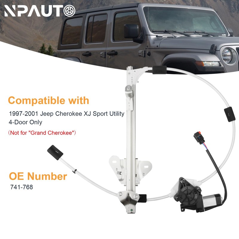 Front Driver Side Power Window Regulator with Motor fit for