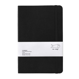 mr. rouge - Cuaderno tapa dura A5 para escribir, tomar notas, sketchbook, journal, cosido. HECHO A MANO. (Puntos, Negro)                              