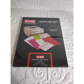 U-Line Uline 100 Premium Laser Labels S-5045 8 1/2" X 11" White, NEW
