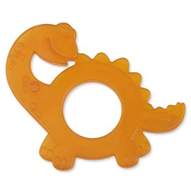 GRÜNSPECHT Organic Natural Rubber Teether for Teething Babies, Massages Gums, BPA Free, Soft, Promotes Fine Motor Skills, Dinosaur (639-V1)