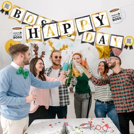 Levfla Boss Day Banner Happy Boss's Day Decors The Best Boss Ever Boss Day Party Supplies Boss Day Decorations for Office