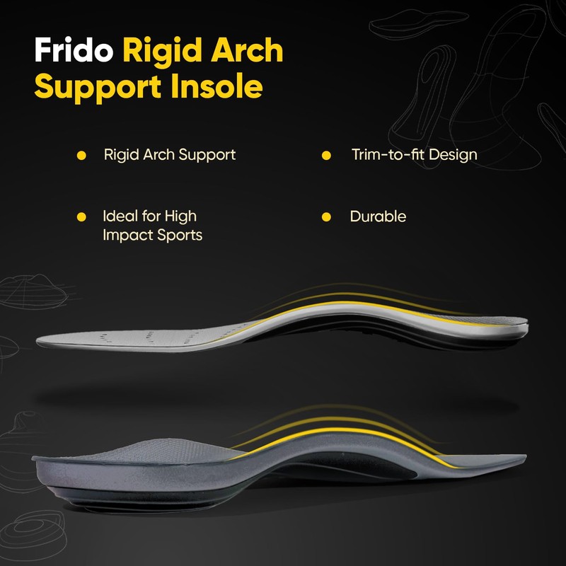 Frido Arch Support Rigid Insole for Flat Feet, Relieves Feet