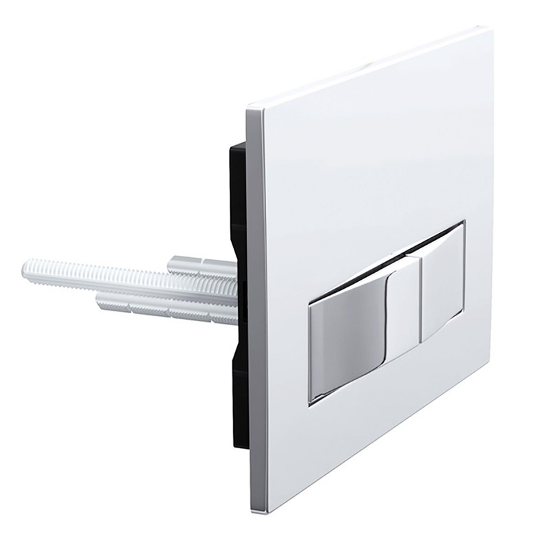 SPARES2GO Luxury Concealed Toilet Cistern Flush Plate Kit for Wall