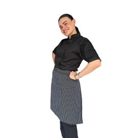 Zittro Medio Mandil/Delantal Chef (Negro con blanco, Mediano)