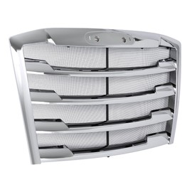 JMTAAT Front Grille Compatible with 2018-2024 Freightliner Cascadia Grill w/Bug Screen Plastic+Steel Silvery