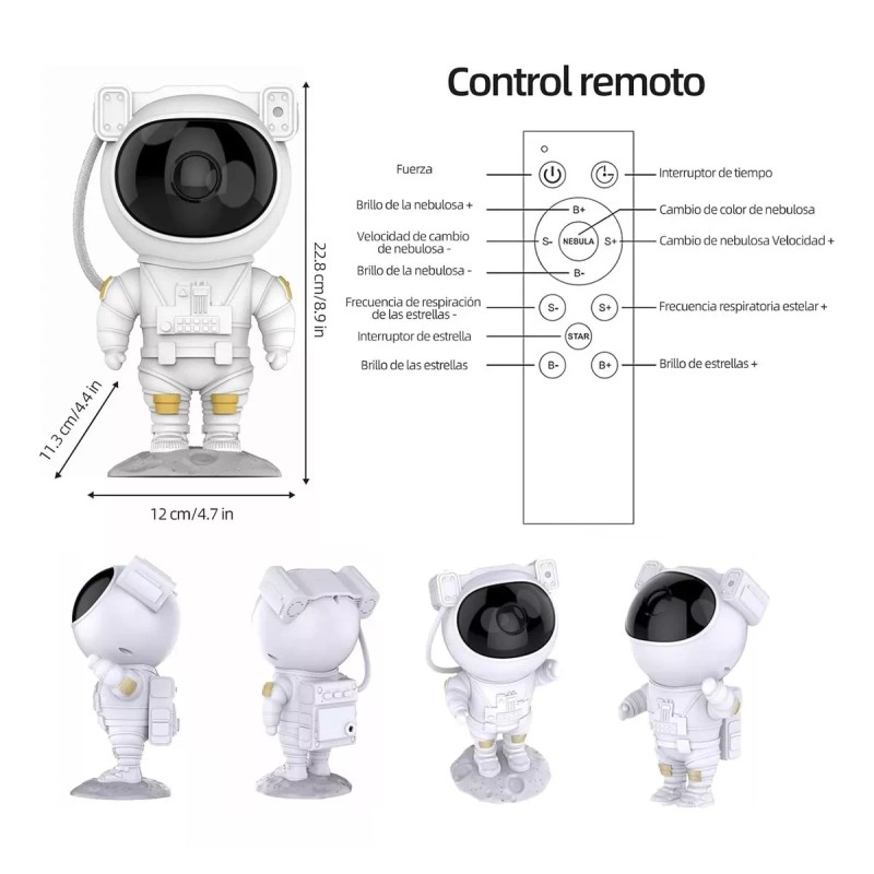 KFMX Proyector De Estrella Galaxia Astronautas Lampara De Noche
