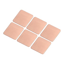 sourcing map Heatsink Copper Sheet Shim 15mm x 15mm x 0.5mm Thermal Conductive Heat Sink for Electronic Chip Cooling Pack of 6