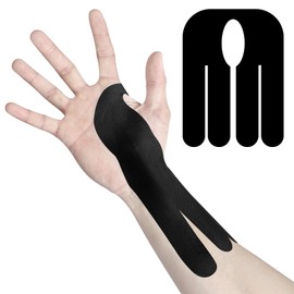Precut Kinesiotapes für Ellenbogen, Vorgeschnittene Kinesiotapes für Joints Support&Muskel Schmerzlinderung Hautfreundlich, Wasserfestes, Elastisches,10 Streifen - Schwarz