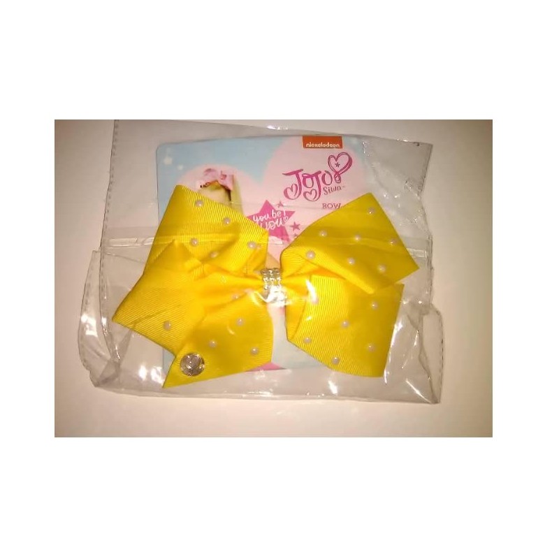 2 Count Jojo Yellow Hair Bow Pearls and Diamonds design