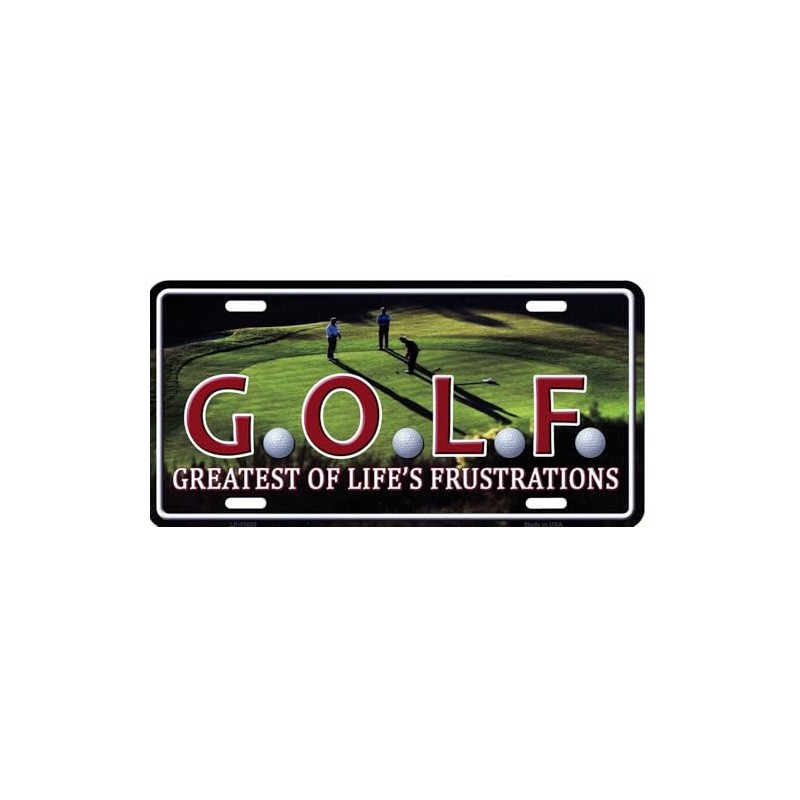 G.O.L.F. Greatest of Life's Frustrations Metal License Plate