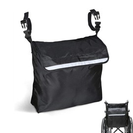 Multifunctional Wheelchair Bag Made of Waterproof Oxford Fabric, Generous Storage Bag for Wheelchairs and Walkers, Safe and Visible with Reflective Tape, Easy to Attach