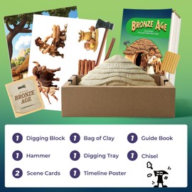 EDUMAN Bronze Age Fossil Dig Kit for Kids, Dig it Up Ancient Creatures Kit, Archaeology Kits with Mining Kit Tools, Educational Toys & Stem Toys for Kids Age 6+, Birthday Gifts for Boys Girls