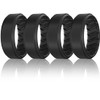 Dookeh Breathable Mens Silicone Wedding Rings, Rubber Ring Bands For