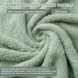 Aibaser Bath Towels - Natural, Ultra Absorbent Towels for Bathroom, Travel, Gym, Shower and Spa (2 Piece Set) (Green, 35 in x 70 in)