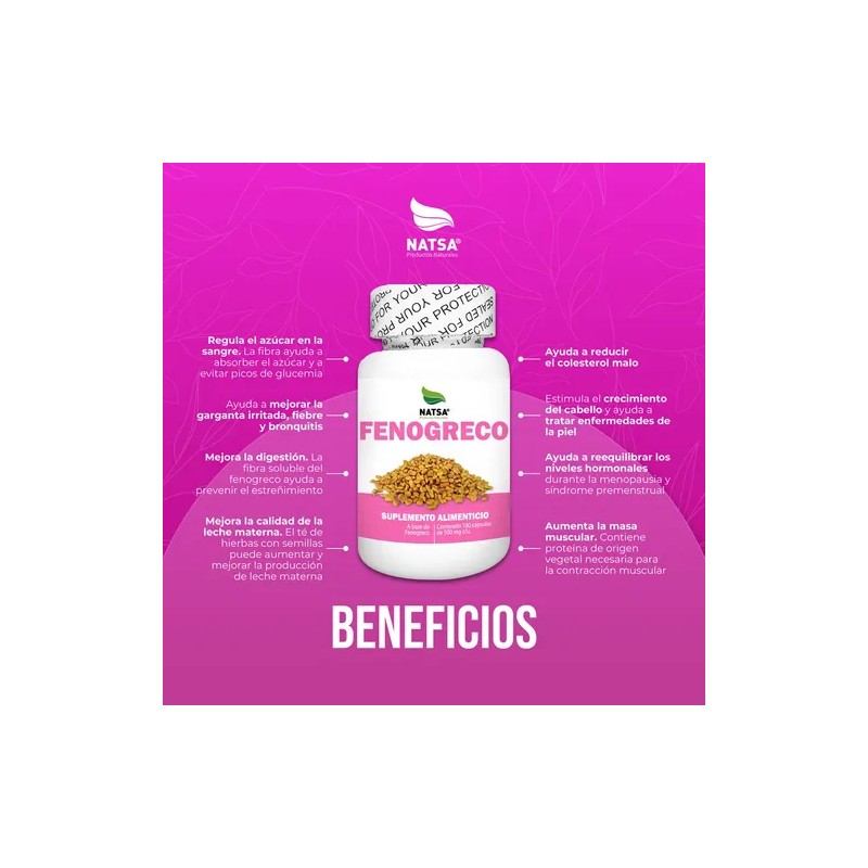 Fenogreco, 300 Cápsulas (3 Frascos 100 Cap C/u) Sabor Natural