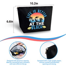 Yoxiumi Beach Gifts for Women Vacation Gifts for Women Beach Accessories Must Haves Cruise Swimming Sea Lovers Gift for Her Summer Makeup Bag Summer Stuff Travel Toiletry Purse Sunscreen Pouch