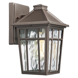 Darkaway Outdoor Sconce Lights Wall Light Fixtures, Exterior Porch Light Outdoor Sconce Anti-Rust Waterproof Aluminum Outside Light with Water Ripple Glass for Patio Yard Doorway Garage