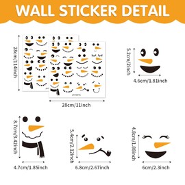 Christmas Window Stickers Snowman Fridge Stickers, Snowman Window Stickers Snowman Christmas Holiday PVC Wall Sticker for Fridge for Christmas Decorations