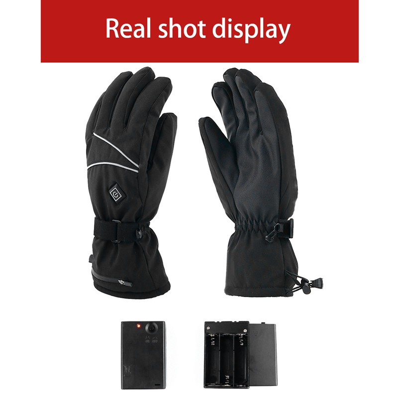 Heated Gloves Skiing Snowboarding Electric Battery Heated Gloves with 3