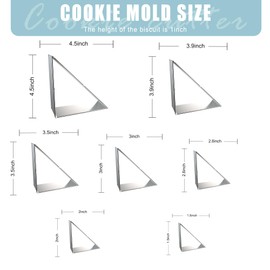 Triangle Cookie Cutters Set, 7PCS Stainless Steel Kitchen Baking Tools
